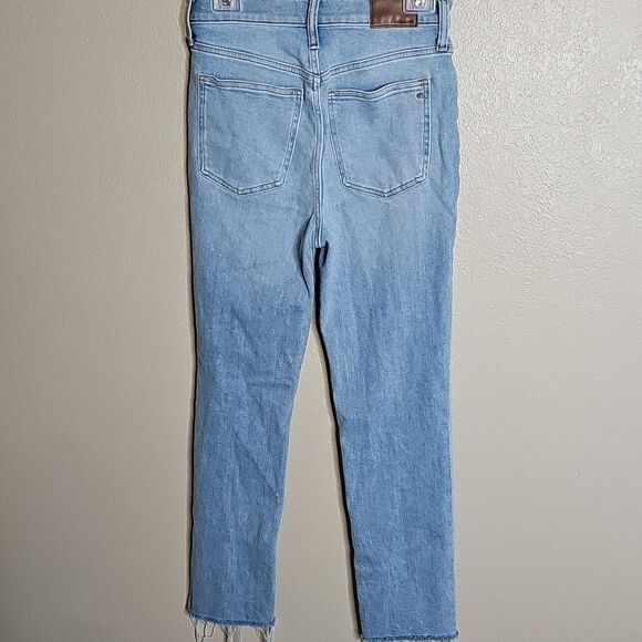 Madewell 26 The Perfect Vintage Jeans Light Blue Distressed High Rise Straight.. - Picture 6 of 13